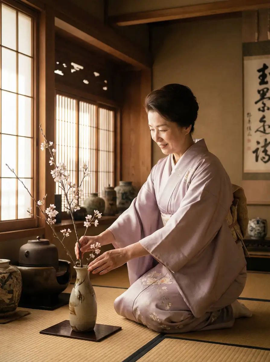一位优雅的 天降之雯_天降之雯短视频在线观看~今日热点天降之雯导航 在和室中插花